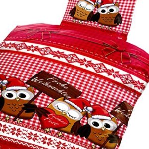 Schöne Bettwäsche aus Fleece - Weihnachten weiß 135x200 von 1stB HOME