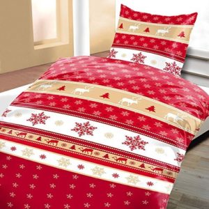 Schöne Bettwäsche aus Fleece - Weihnachten weiß 155x220 von Bertels