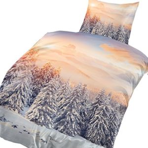 Schöne Bettwäsche aus Fleece - weiß 135x200 von