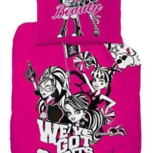 Kuschelige Bettwäsche aus Linon - rosa 135x200 von Mattel Monster High