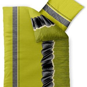 Kuschelige Bettwäsche aus Microfaser - grün 135x200 von CelinaTex