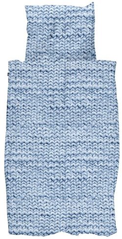 Kuschelige Bettwäsche aus Perkal - blau 135x200 von Snurk