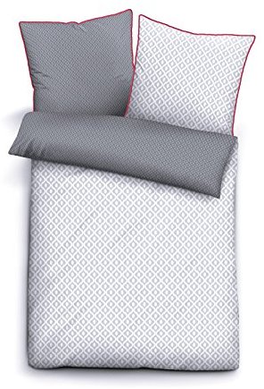 Hübsche Bettwäsche aus Perkal - grau 135x200 von Biberna