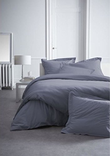 Kuschelige Bettwäsche aus Perkal - grau 220x240 von Alpes Blanc