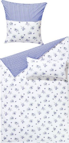 Schöne Bettwäsche aus Polyester - blau 135x200 von