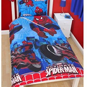 Kuschelige Bettwäsche aus Polyester - Spiderman blau 135x200 von Marvel