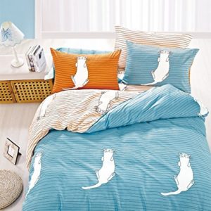 Schöne Bettwäsche aus Renforcé - blau 135x200 von DecoKing