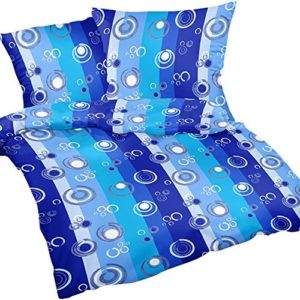 Traumhafte Bettwäsche aus Renforcé - blau 135x200 von Heubergshop