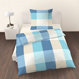 Hübsche Bettwäsche aus Renforcé - blau 135x200