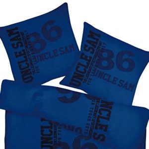 Kuschelige Bettwäsche aus Renforcé - blau 135x200 von Uncle Sam