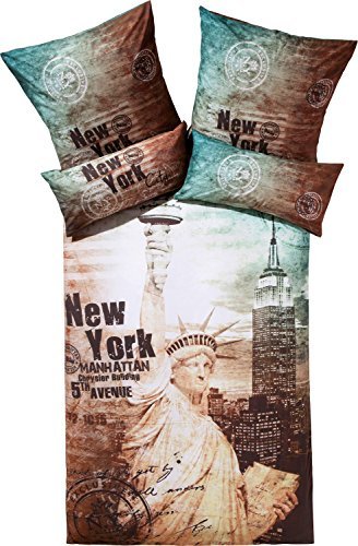 Hübsche Bettwäsche aus Renforcé - braun 155x220 von Erwin Müller Hübsche Bettwäsche aus Renforcé - braun 155x220 von Erwin Müller