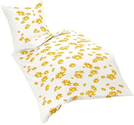 Traumhafte Bettwäsche aus Renforcé - gelb 155x220 von Dream Art