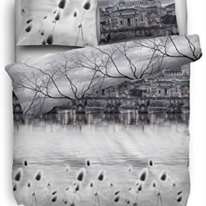 Schöne Bettwäsche aus Renforcé - grau 135x200 von HnL