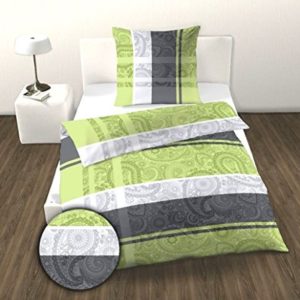 Kuschelige Bettwäsche aus Renforcé - grün 135x200 von Dobnig