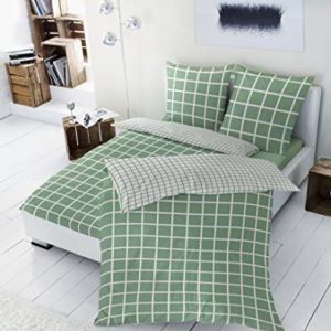 Kuschelige Bettwäsche aus Renforcé - grün 135x200 von Hahn Haustextilien