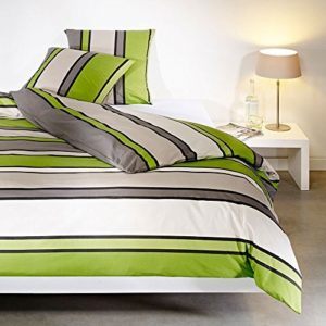 Schöne Bettwäsche aus Renforcé - grün 135x200