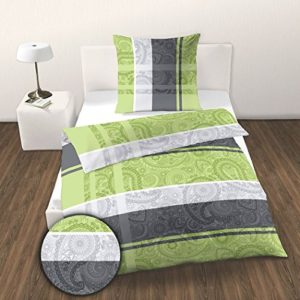 Kuschelige Bettwäsche aus Renforcé - grün 135x200