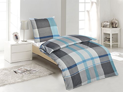 Kuschelige Bettwäsche aus Renforcé - petrol 135x200 Kuschelige Bettwäsche aus Renforcé - petrol 135x200