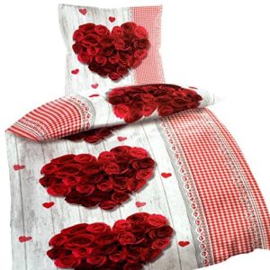 Hübsche Bettwäsche aus Renforcé - Rosen grau 135x200 von Leonado Vicenti