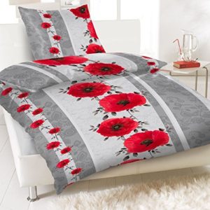 Traumhafte Bettwäsche aus Renforcé - rot 135x200 von Bertels Textilhandels GmbH