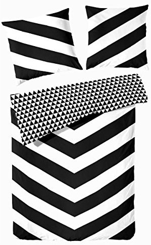 Kuschelige Bettwäsche aus Renforcé - schwarz 155x220 von WOMETO