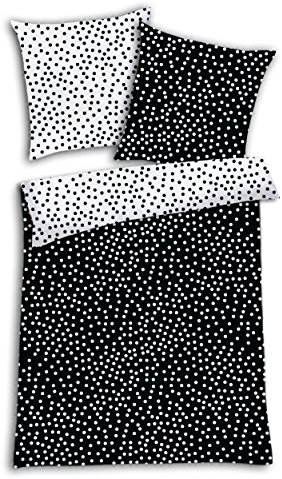 Hübsche Bettwäsche aus Renforcé - schwarz weiß 135x200 von Schiesser