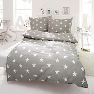 Traumhafte Bettwäsche aus Renforcé - Sterne grau 135x200 von PureDay