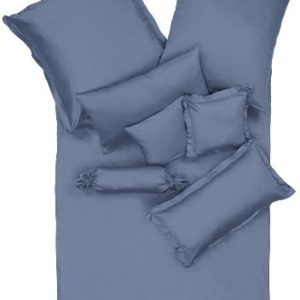 Kuschelige Bettwäsche aus Satin - blau 135x200 von Erwin Müller