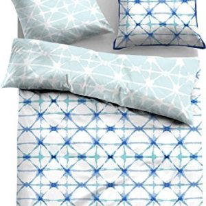 Kuschelige Bettwäsche aus Satin - blau 135x200 von TOM TAILOR