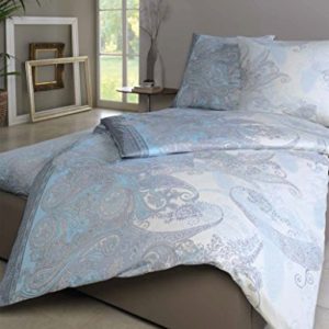 Schöne Bettwäsche aus Satin - blau 155x220 von Estella