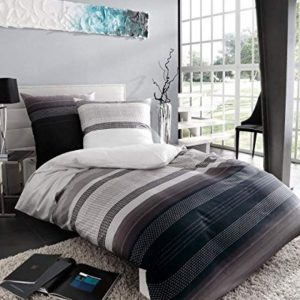 Schöne Bettwäsche aus Satin - grau 135x200 von Kaeppel