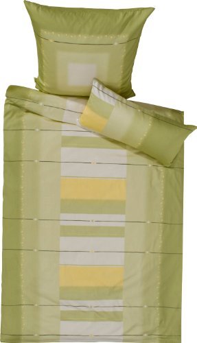 Kuschelige Bettwäsche aus Satin - grün 135x200 von Erwin Müller