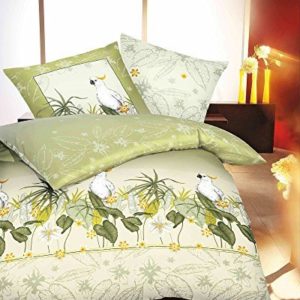 Schöne Bettwäsche aus Satin - grün 135x200 von Kaeppel