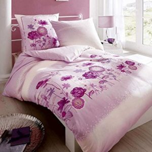 Kuschelige Bettwäsche aus Satin - rosa 135x200 von Kaeppel