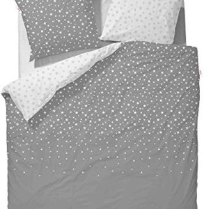 Hübsche Bettwäsche aus Satin - Sterne grau 135x200 von ESPRIT