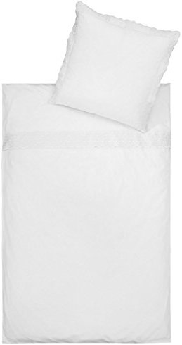 Kuschelige Bettwäsche aus Satin - weiß 135x200 von Estella
