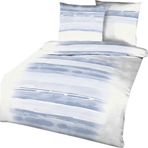 Kuschelige Bettwäsche aus Seersucker - blau 155x220 von Kaeppel
