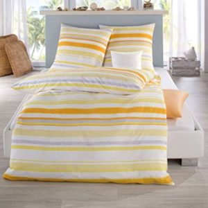 Schöne Bettwäsche aus Seersucker - gelb 155x220 von Kaeppel