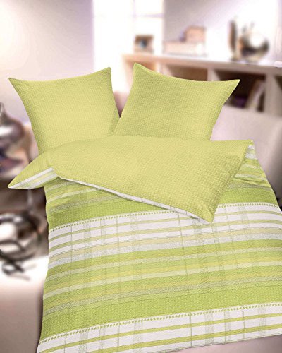 Schöne Bettwäsche aus Seersucker - grün 155x220 von Kaeppel Schöne Bettwäsche aus Seersucker - grün 155x220 von Kaeppel