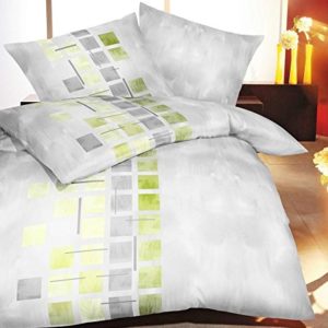 Hübsche Bettwäsche aus Biber - grün 155x220 von Kaeppel
