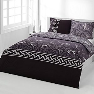 Kuschelige Bettwäsche aus Renforcé - schwarz 200x220 von GH Homeshop