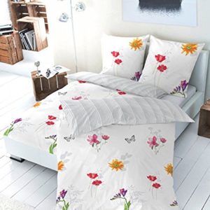 Kuschelige Bettwäsche aus Renforcé - weiß 155x220 von Primera