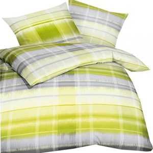 Hübsche Bettwäsche aus Satin - grün 135x200 von Kaeppel