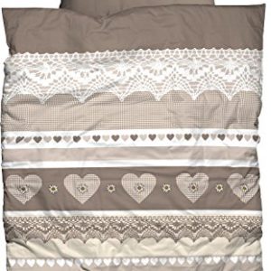 Traumhafte Bettwäsche aus Biber - braun 135x200 von Casatex