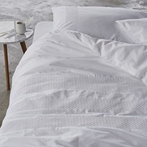 Hübsche Bettwäsche aus Perkal - weiß 135x200 von Essenza