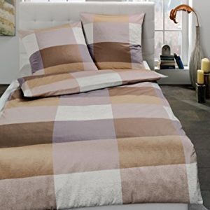 Schöne Bettwäsche aus Satin - braun 135x200 von Estella