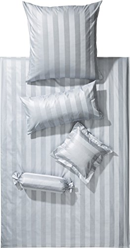 Traumhafte Bettwäsche aus Damast - grau 155x220 von Curt Bauer