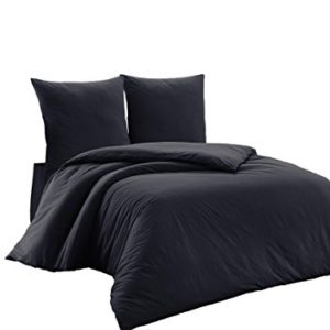 Hübsche Bettwäsche aus Renforcé - schwarz 200x220 von Elit Home Collection