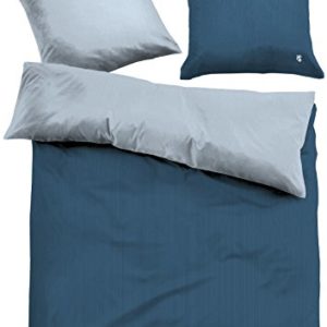 Hübsche Bettwäsche aus Satin - blau 135x200 von TOM TAILOR