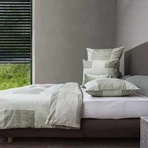 Schöne Bettwäsche aus Mako-Satin - grün 155x220 von HnL Living